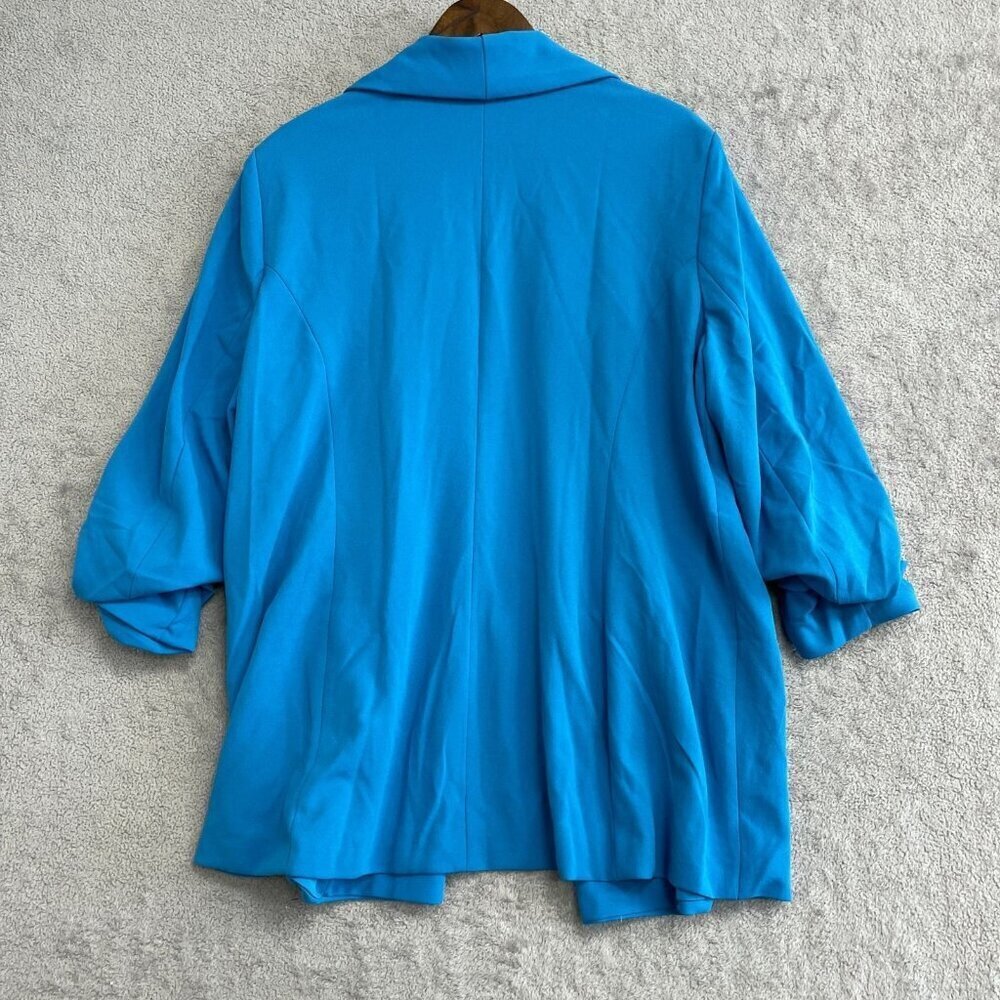 NEW Dakota Blue Crepe Blazer Women's XXL Ruched Sleeve Open front Casual - Picture 4 of 13